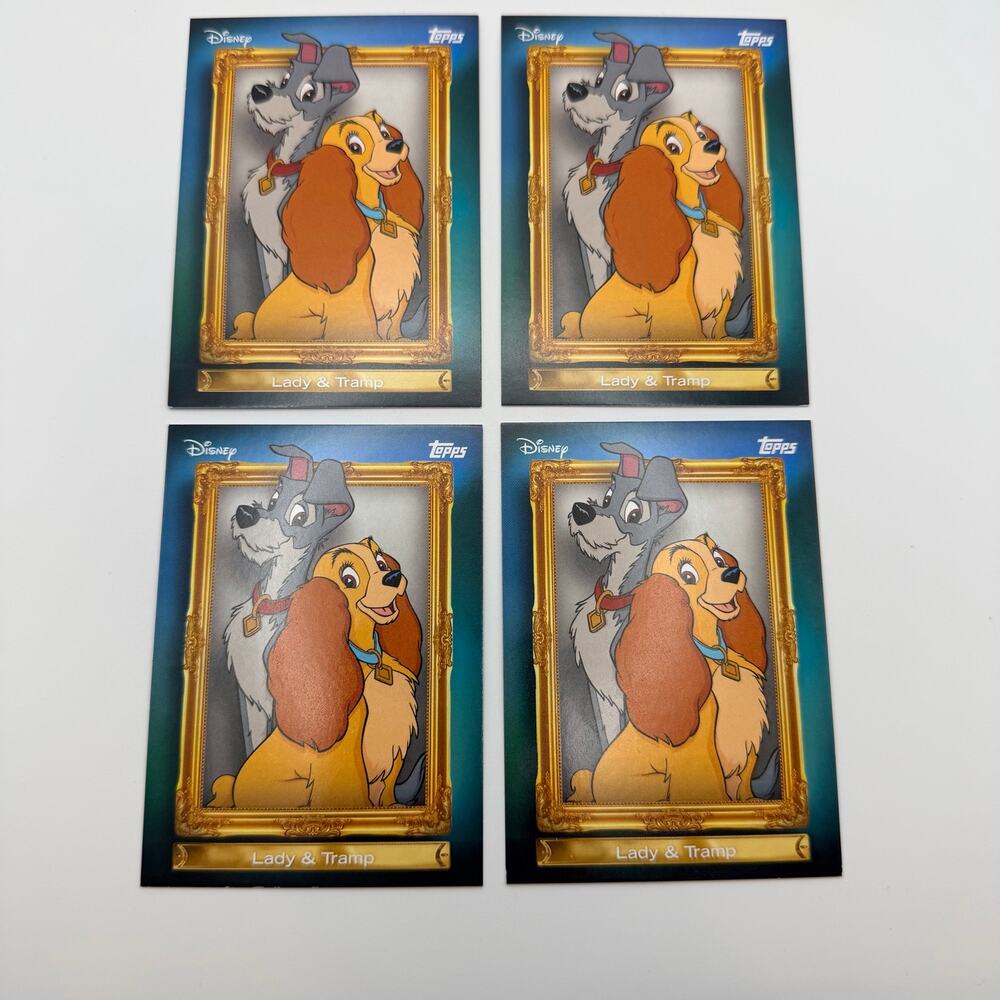 2026 Topps Disney Lady & Tramp FF-12 Frame Friends Trading Card Lot of 4